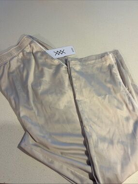 RHONE Beige Satin Track Pants